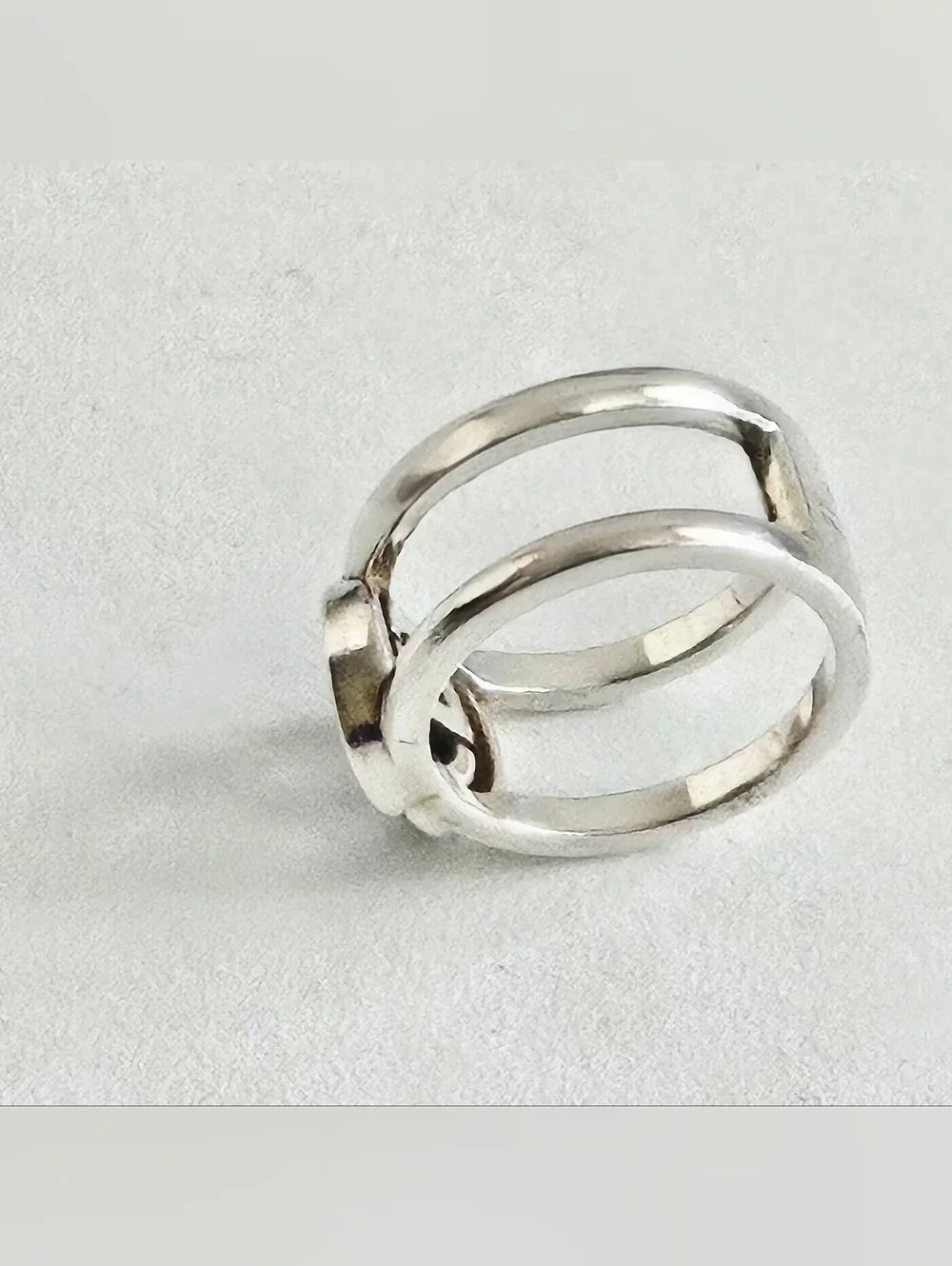 Gucci Wide Interlocking Sterling Silver Ring